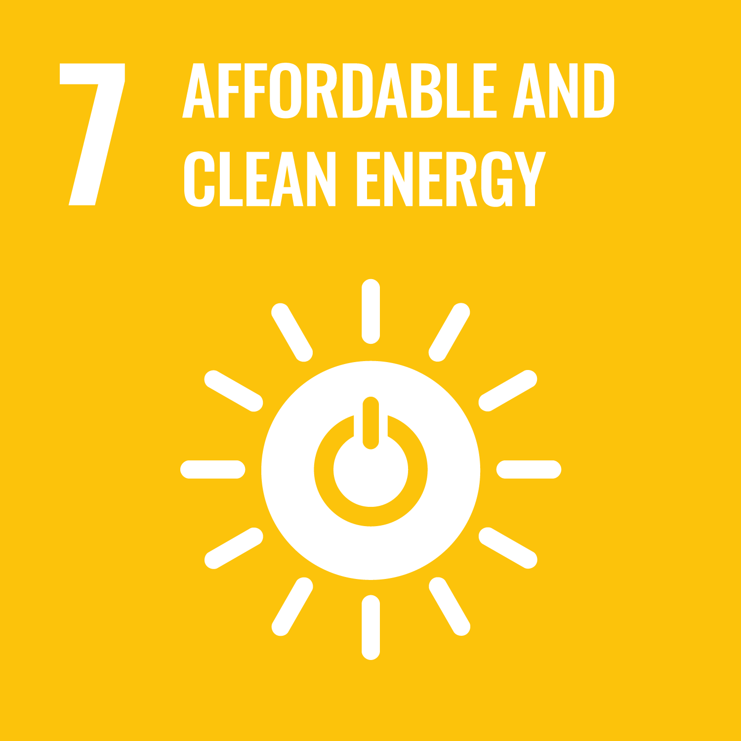 SDG 7 icon | Affordable and Clean Energy | STAF Corporation